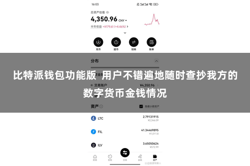 比特派钱包功能版  用户不错遍地随时查抄我方的数字货币金钱情况